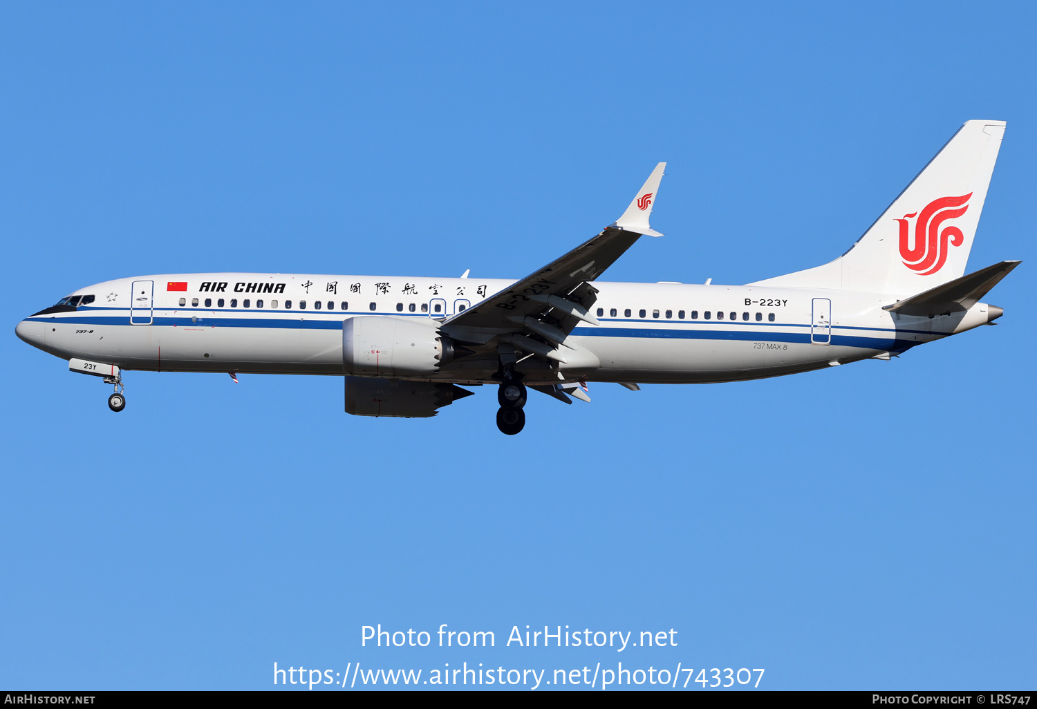 Aircraft Photo of B-223Y | Boeing 737-8 Max 8 | Air China | AirHistory.net #743307