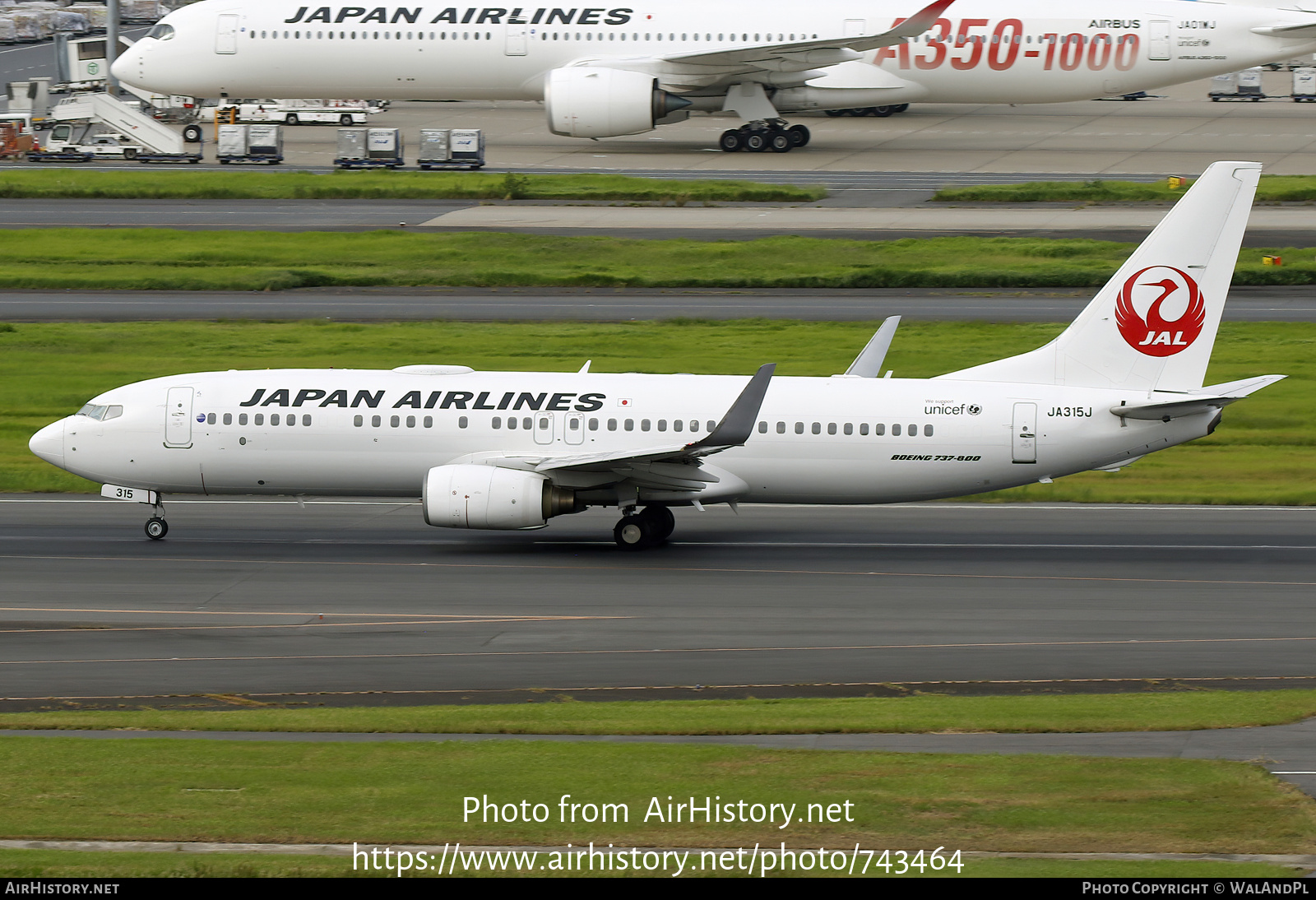 Aircraft Photo of JA315J | Boeing 737-846 | Japan Airlines - JAL | AirHistory.net #743464