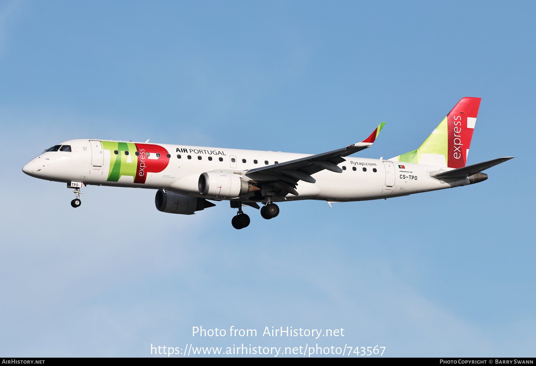 Aircraft Photo of CS-TPO | Embraer 190LR (ERJ-190-100LR) | TAP Portugal Express | AirHistory.net #743567