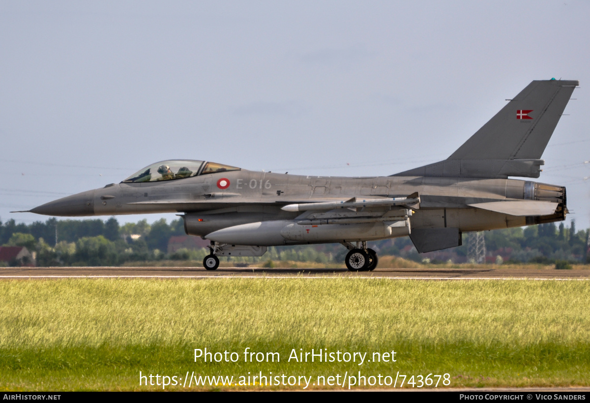 Aircraft Photo of E-016 | General Dynamics F-16AM Fighting Falcon | Denmark - Air Force | AirHistory.net #743678