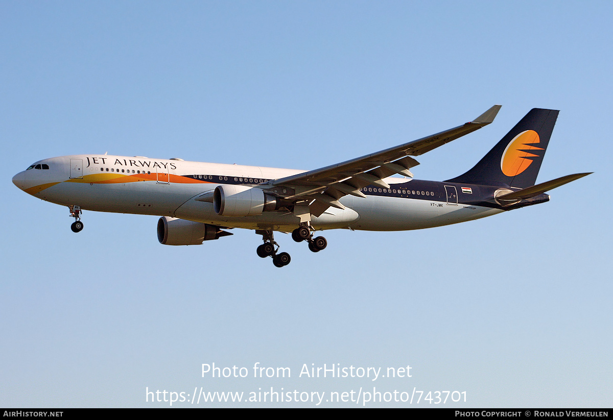 Aircraft Photo of VT-JWK | Airbus A330-202 | Jet Airways | AirHistory.net #743701