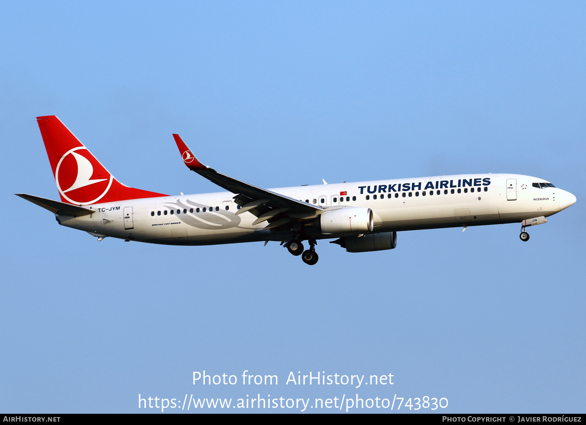 Aircraft Photo of TC-JYM | Boeing 737-9F2/ER | Turkish Airlines | AirHistory.net #743830