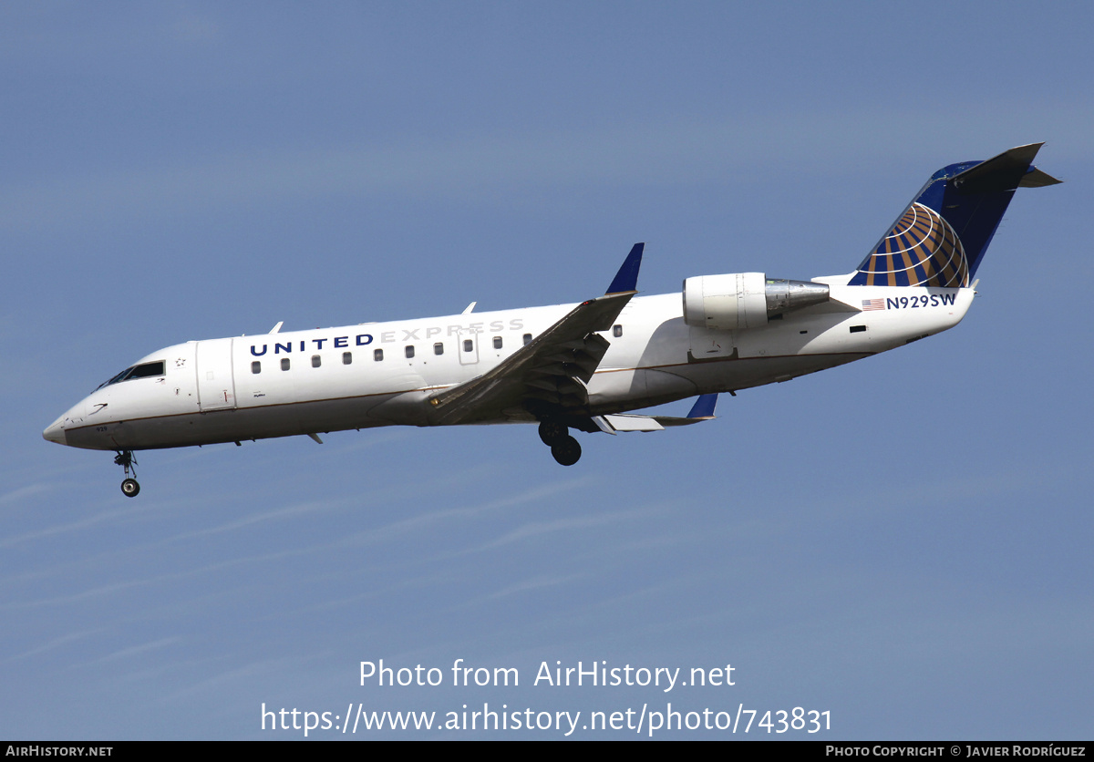 Aircraft Photo of N929SW | Bombardier CRJ-200LR (CL-600-2B19) | United Express | AirHistory.net #743831