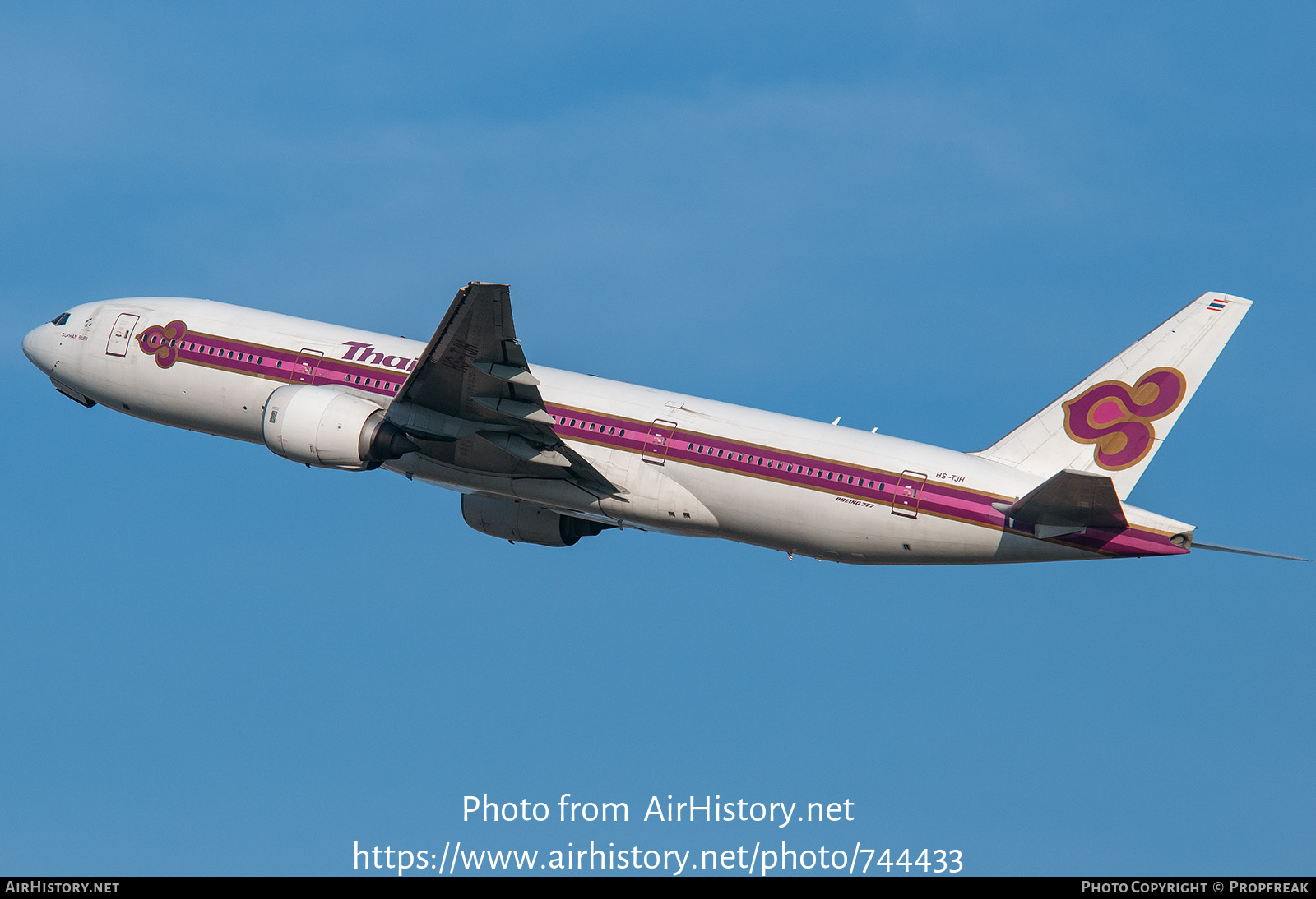 Aircraft Photo of HS-TJH | Boeing 777-2D7 | Thai Airways International | AirHistory.net #744433