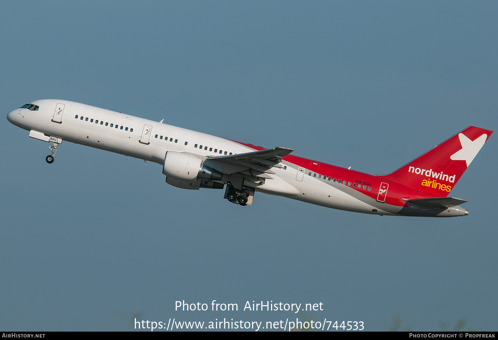 Aircraft Photo of VQ-BAL | Boeing 757-2Q8 | Nordwind Airlines | AirHistory.net #744533