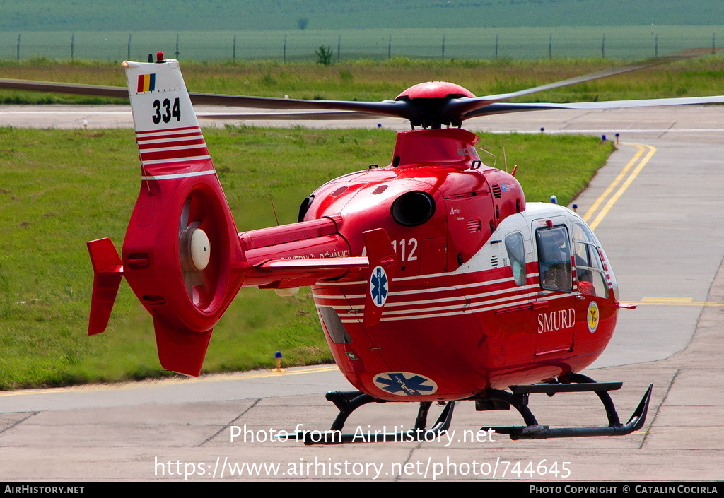 Aircraft Photo of 334 | Eurocopter EC-135T-2 | Romania - SMURD | AirHistory.net #744645