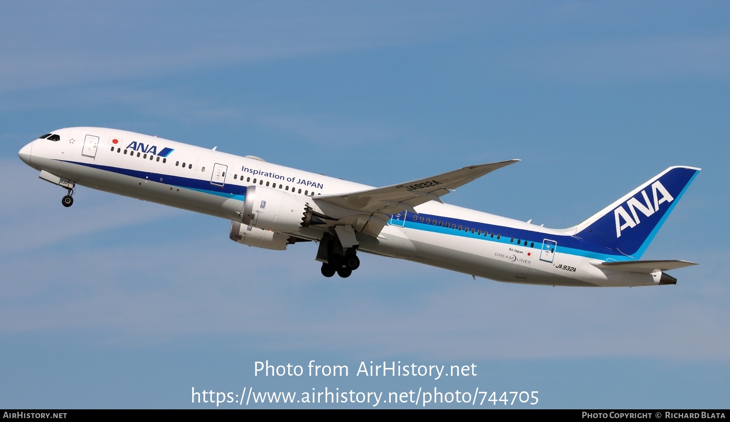 Aircraft Photo of JA932A | Boeing 787-9 Dreamliner | All Nippon Airways - ANA | AirHistory.net #744705