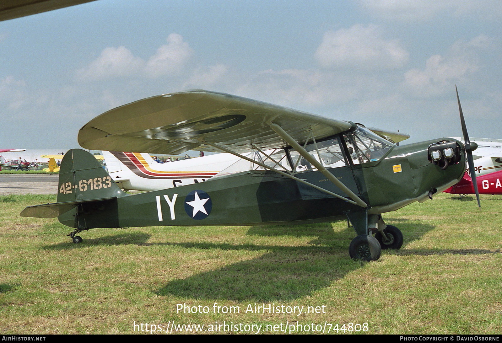 Aircraft Photo of G-BRIY / 42-6183 | Taylorcraft DF-65 Tandem Trainer | USA - Army | AirHistory.net #744808