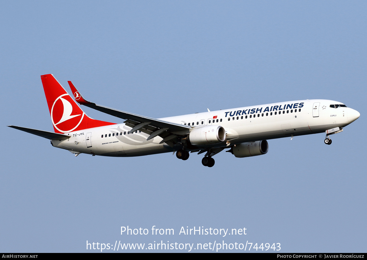 Aircraft Photo of TC-JYL | Boeing 737-9F2/ER | Turkish Airlines | AirHistory.net #744943