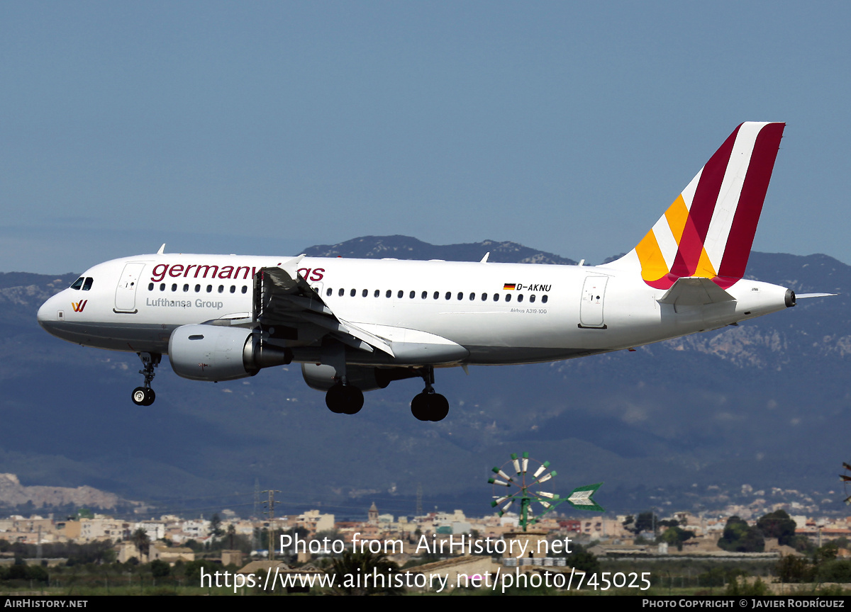 Aircraft Photo of D-AKNU | Airbus A319-112 | Germanwings | AirHistory.net #745025