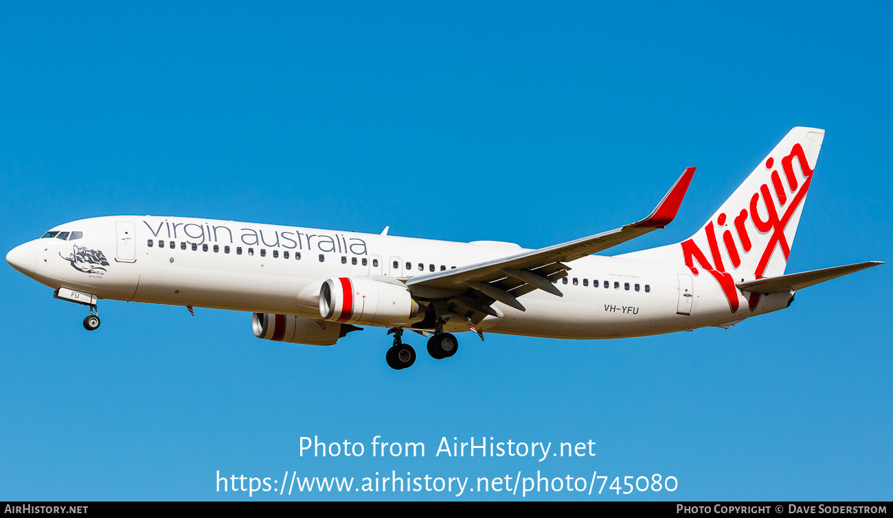 Aircraft Photo of VH-YFU | Boeing 737-8FE | Virgin Australia Airlines | AirHistory.net #745080