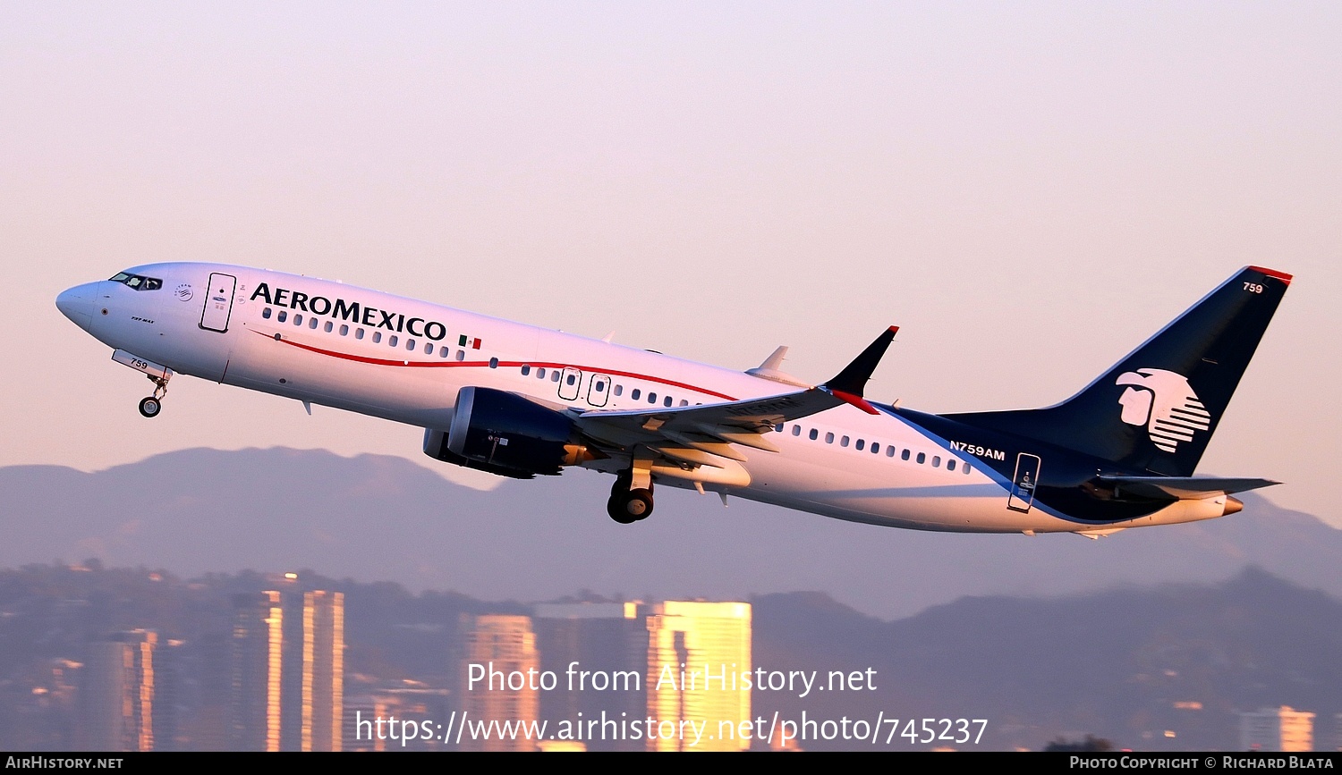 Aircraft Photo of N759AM | Boeing 737-8 Max 8 | AeroMéxico | AirHistory.net #745237