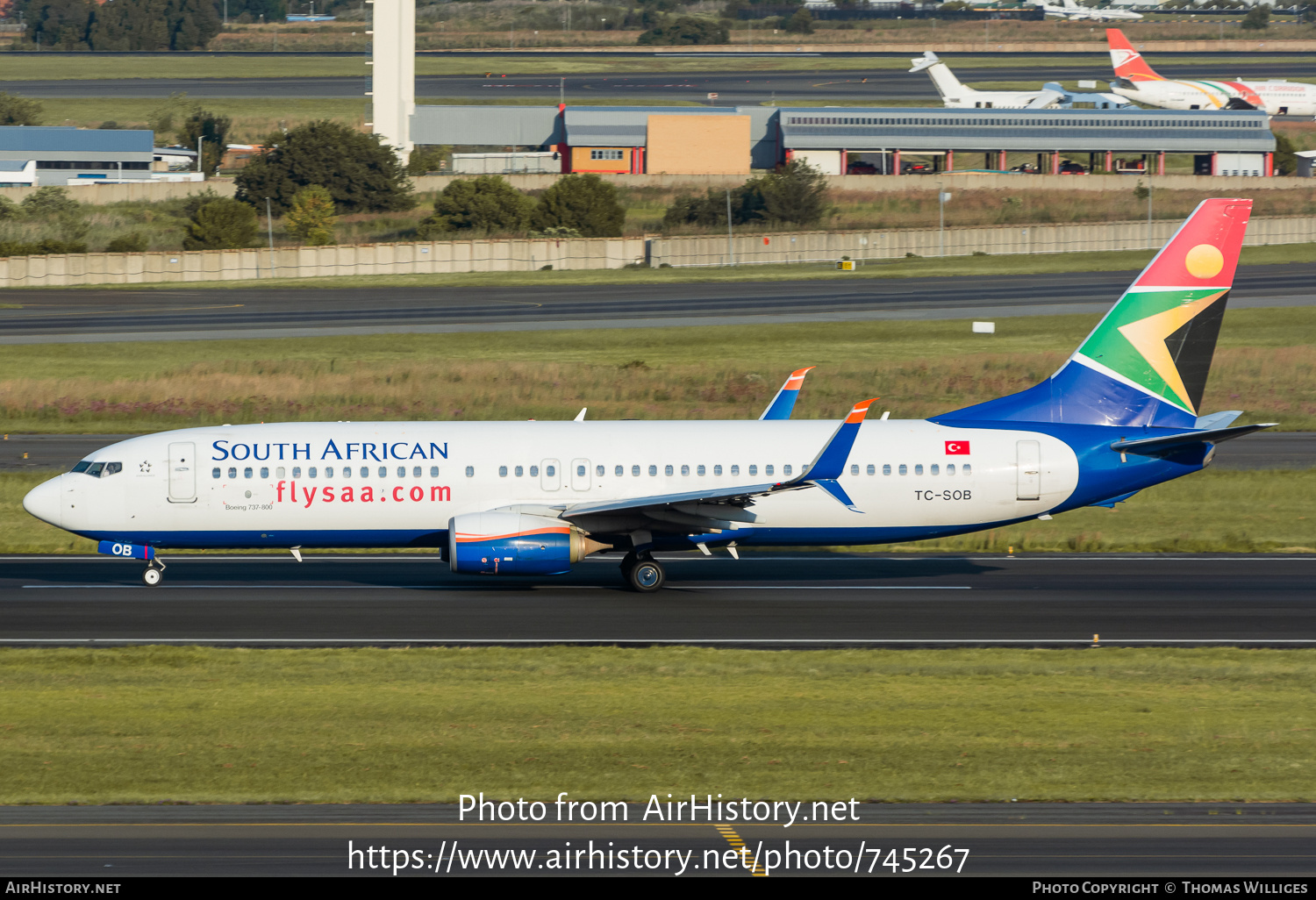 Aircraft Photo of TC-SOB | Boeing 737-8HC | South African Airways | AirHistory.net #745267