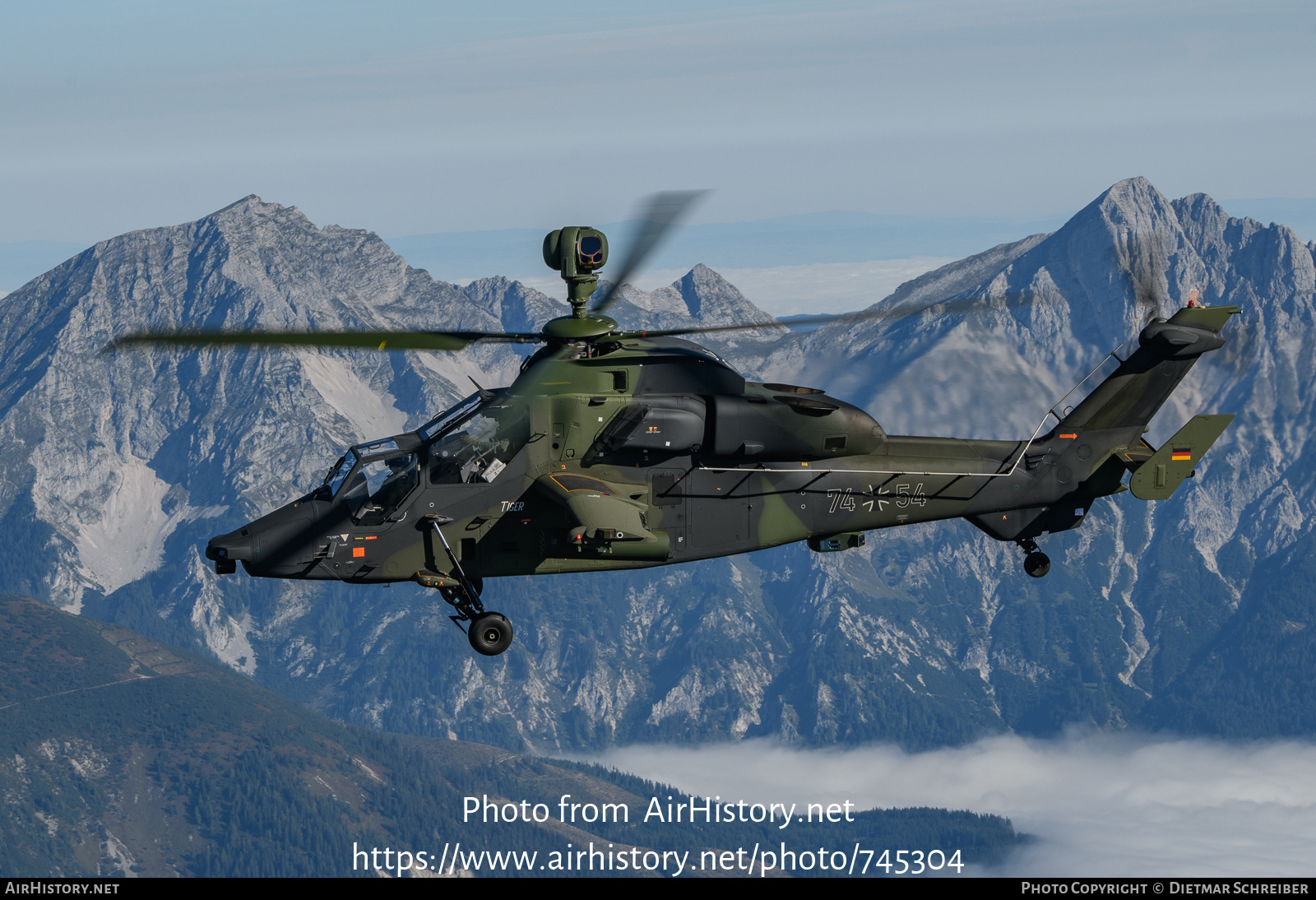 Aircraft Photo of 7454 | Eurocopter EC-665 Tiger UHT | Germany - Army | AirHistory.net #745304