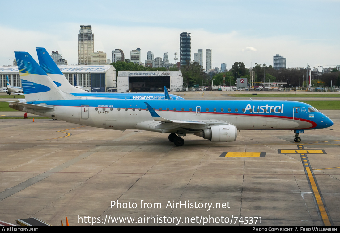 Aircraft Photo of LV-CEU | Embraer 190AR (ERJ-190-100IGW) | Austral Líneas Aéreas | AirHistory.net #745371