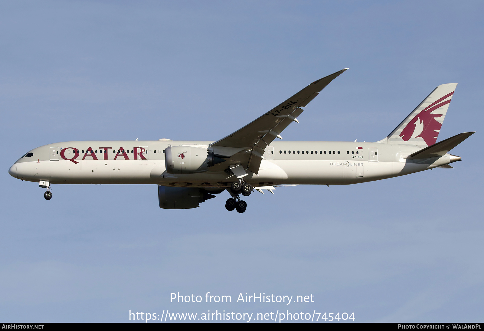 Aircraft Photo of A7-BHA | Boeing 787-9 Dreamliner | Qatar Airways | AirHistory.net #745404