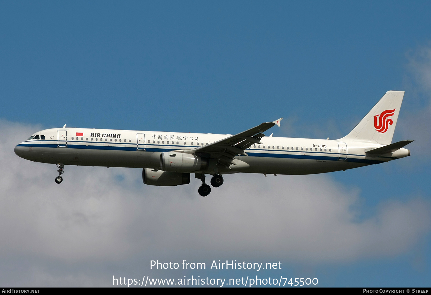 Aircraft Photo of B-6919 | Airbus A321-232 | Air China | AirHistory.net #745500