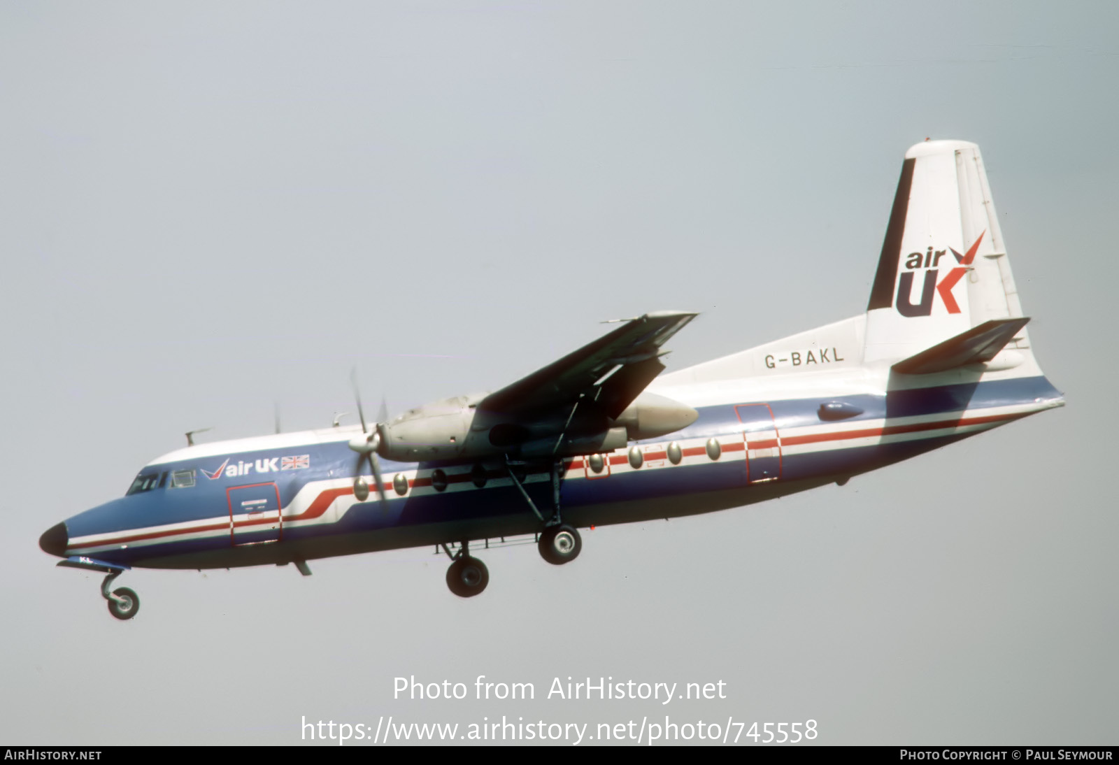 Aircraft Photo of G-BAKL | Fokker F27-200 Friendship | Air UK | AirHistory.net #745558