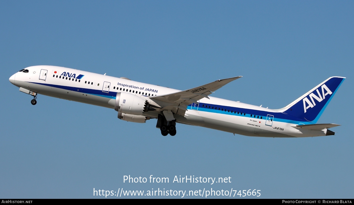 Aircraft Photo of JA876A | Boeing 787-9 Dreamliner | All Nippon Airways - ANA | AirHistory.net #745665