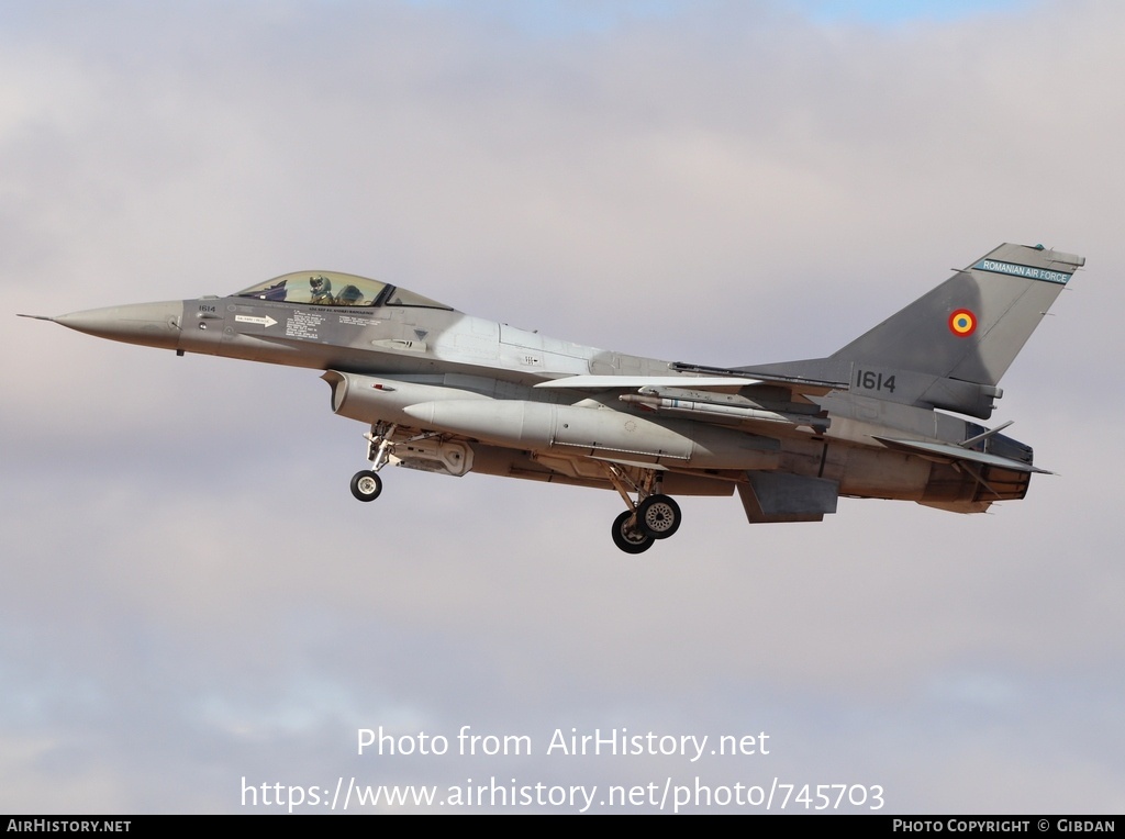 Aircraft Photo of 1614 | General Dynamics F-16AM Fighting Falcon | Romania - Air Force | AirHistory.net #745703