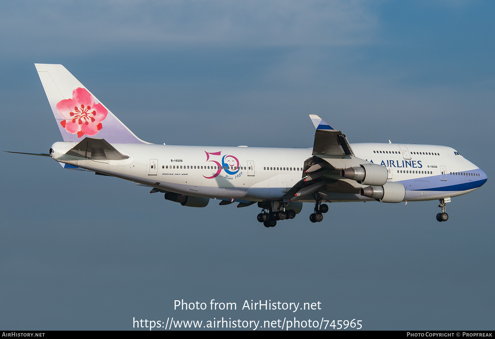 Aircraft Photo of B-18208 | Boeing 747-409 | China Airlines | AirHistory.net #745965