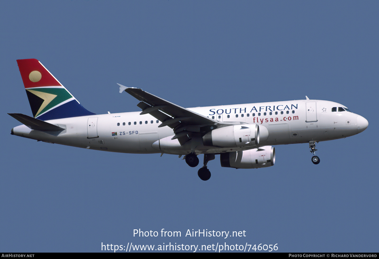 Aircraft Photo of ZS-SFD | Airbus A319-131 | South African Airways | AirHistory.net #746056