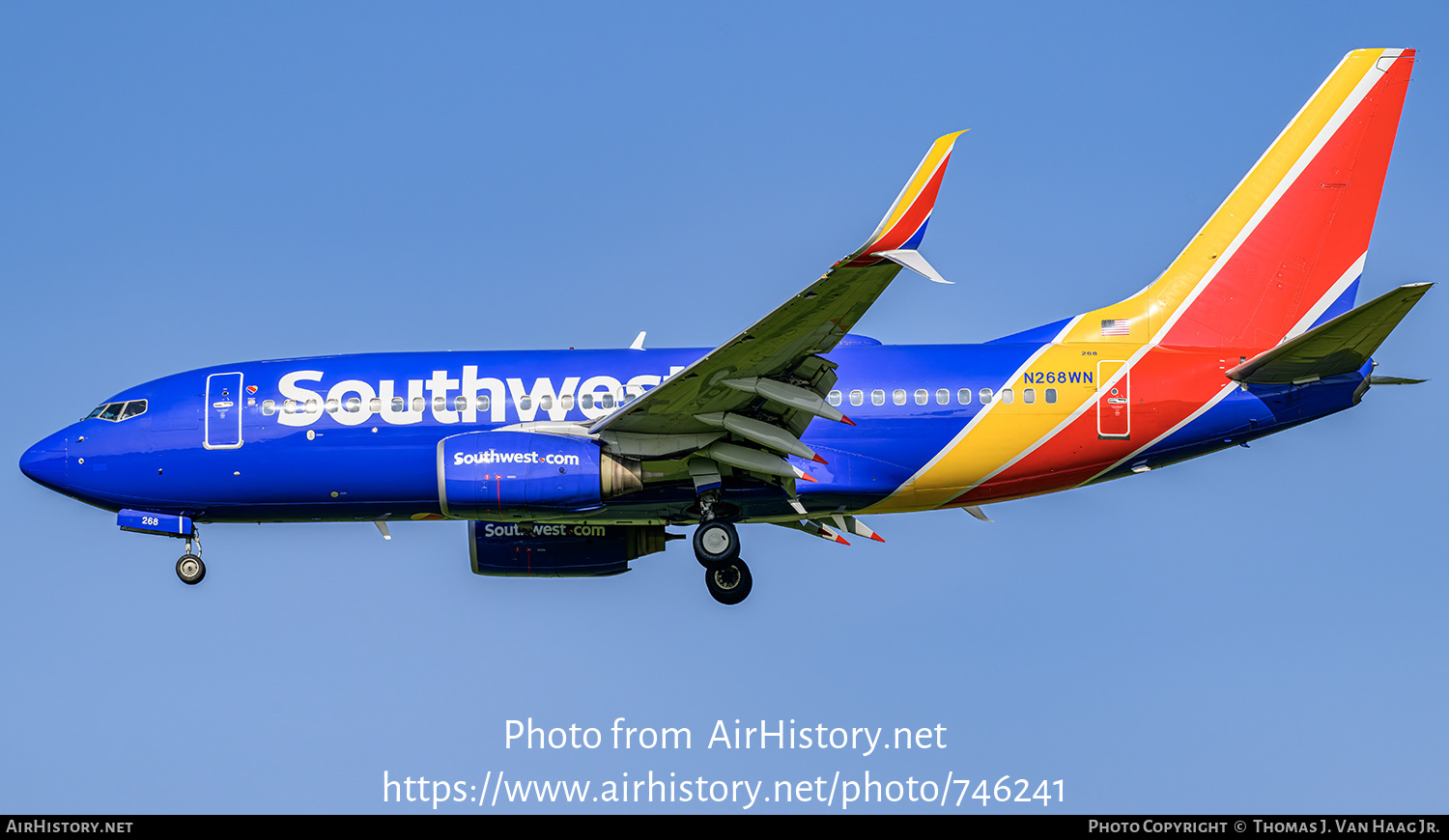 Aircraft Photo of N268WN | Boeing 737-7H4 | Southwest Airlines | AirHistory.net #746241