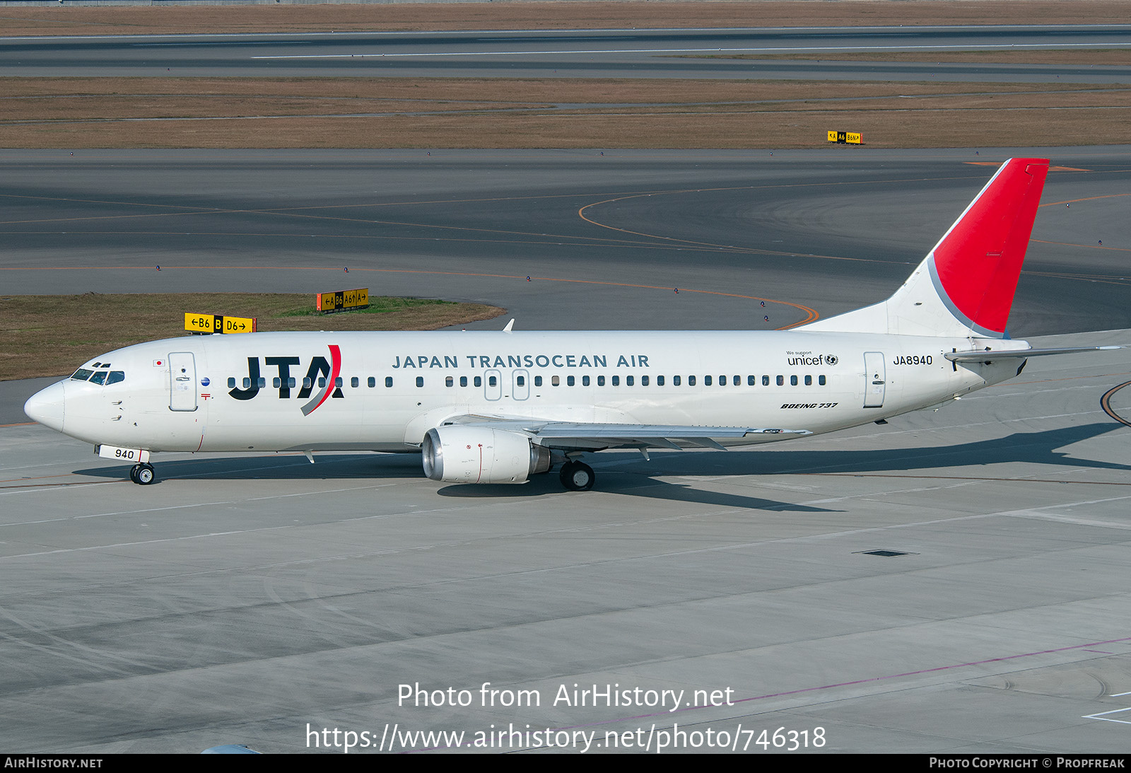 Aircraft Photo of JA8940 | Boeing 737-4Q3 | Japan TransOcean Air - JTA | AirHistory.net #746318