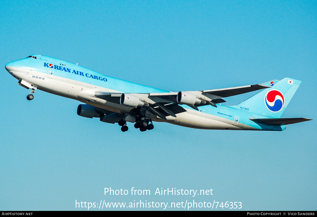 Aircraft Photo of HL7403 | Boeing 747-4B5F/SCD | Korean Air Cargo | AirHistory.net #746353