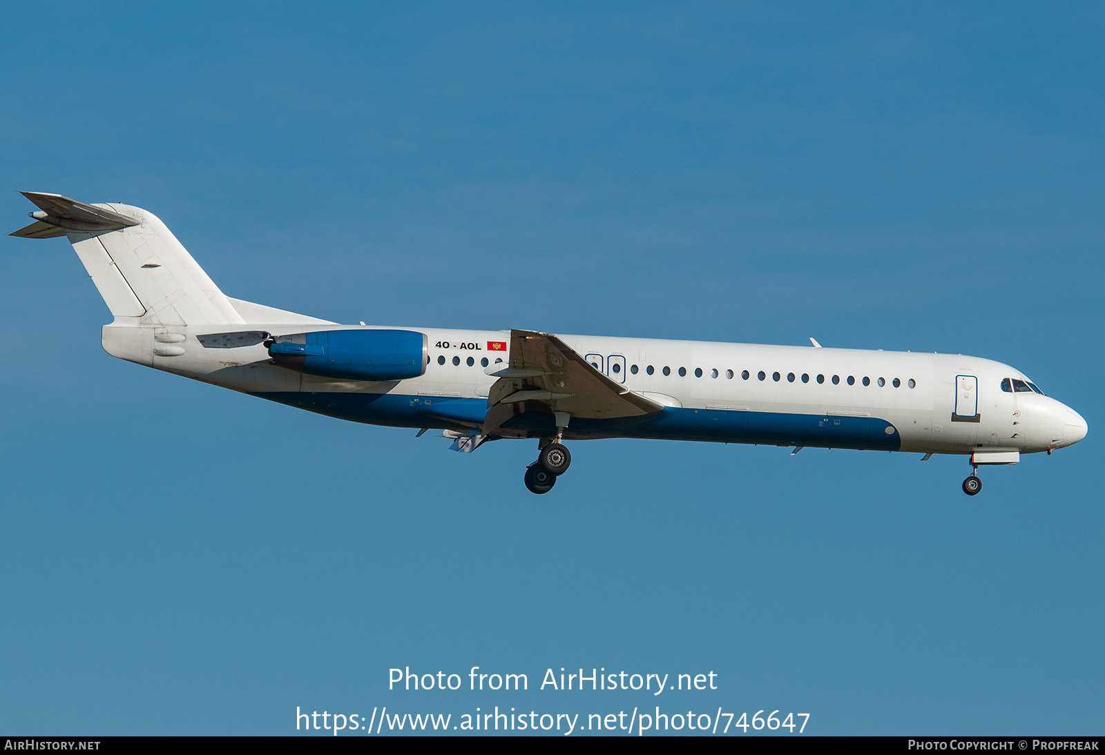 Aircraft Photo of 4O-AOL | Fokker 100 (F28-0100) | Montenegro Airlines | AirHistory.net #746647