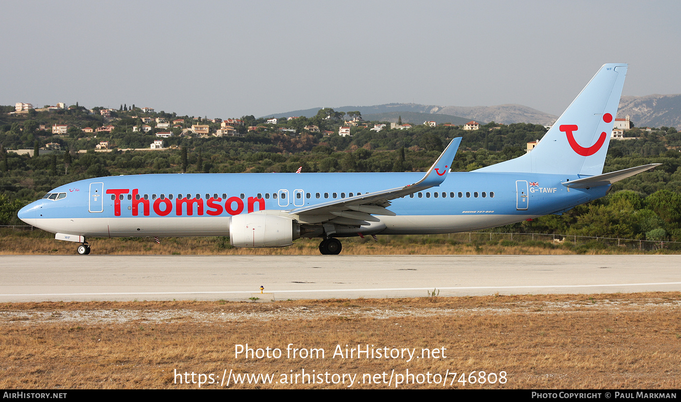 Aircraft Photo of G-TAWF | Boeing 737-8K5 | Thomson Airways | AirHistory.net #746808