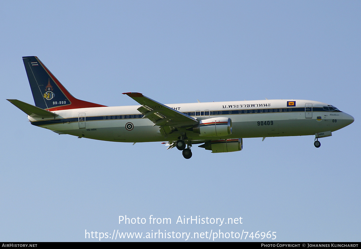 Aircraft Photo of HS-HRH / 99-999 | Boeing 737-448 | Thailand - Air Force | AirHistory.net #746965