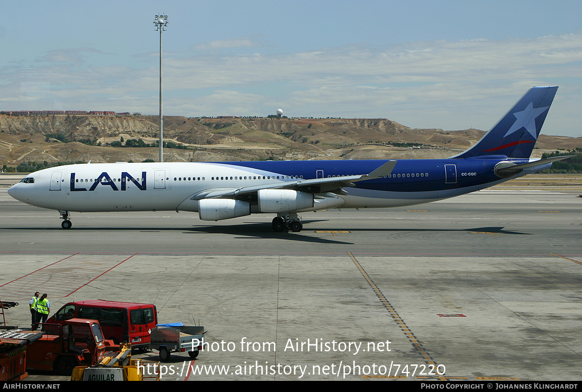 Aircraft Photo of CC-CQC | Airbus A340-313 | LAN Airlines - Línea Aérea Nacional | AirHistory.net #747220