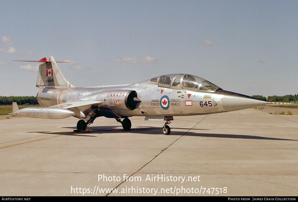 Aircraft Photo of 104645 | Lockheed CF-104D Starfighter Mk.1 | Canada - Air Force | AirHistory.net #747518