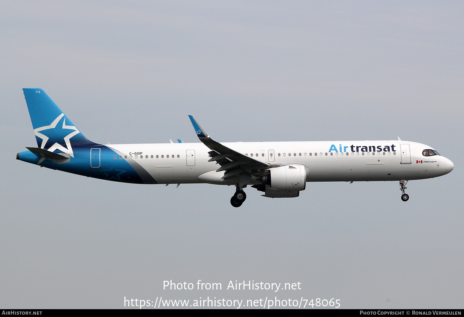 Aircraft Photo of C-GOIP | Airbus A321-271NX | Air Transat | AirHistory.net #748065