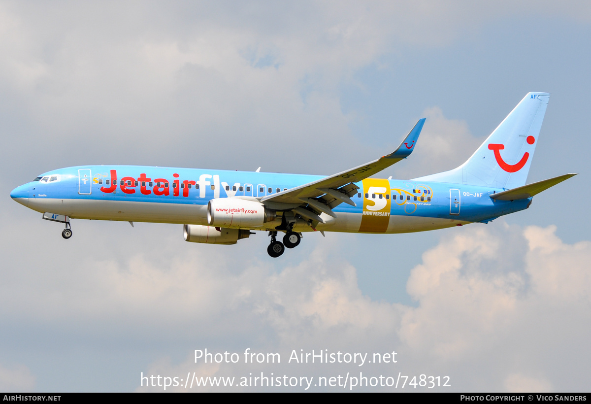 Aircraft Photo of OO-JAF | Boeing 737-8K5 | Jetairfly | AirHistory.net #748312