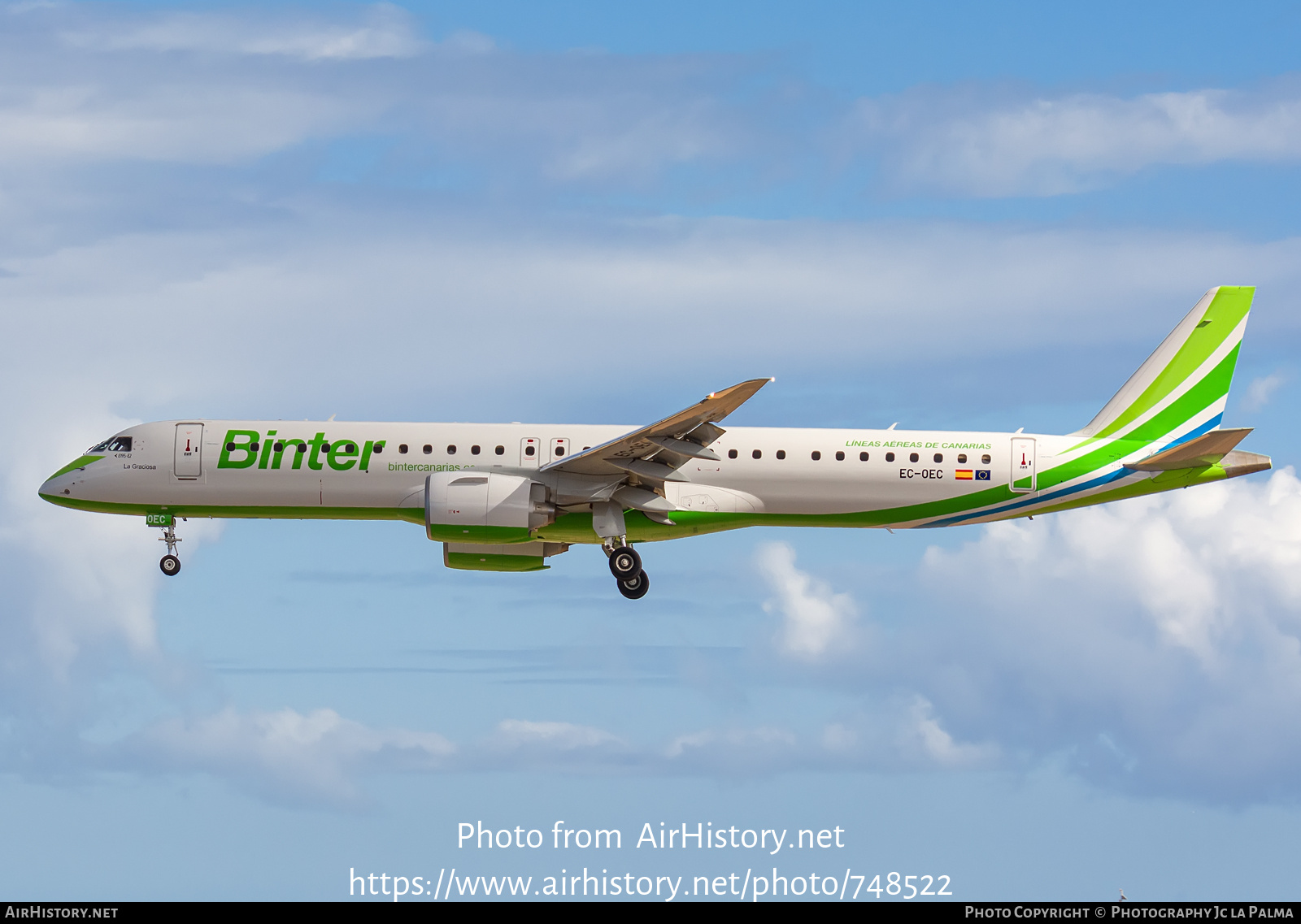 Aircraft Photo of EC-OEC | Embraer 195-E2 (ERJ-190-400) | Binter Canarias | AirHistory.net #748522