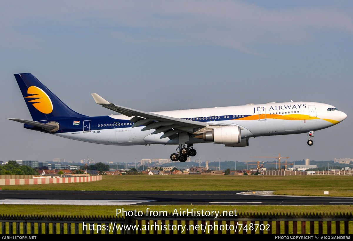 Aircraft Photo of VT-JWK | Airbus A330-202 | Jet Airways | AirHistory.net #748702