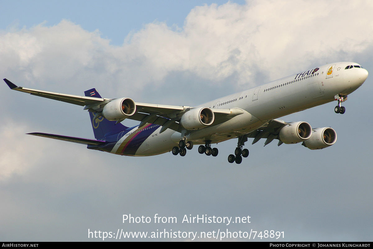 Aircraft Photo of HS-TNC | Airbus A340-642 | Thai Airways International | AirHistory.net #748891