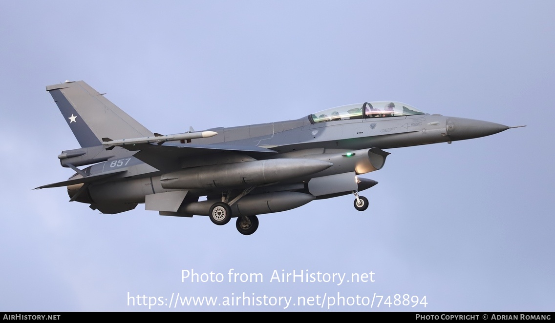 Aircraft Photo of 857 | Lockheed Martin F-16D Fighting Falcon | Chile - Air Force | AirHistory.net #748894