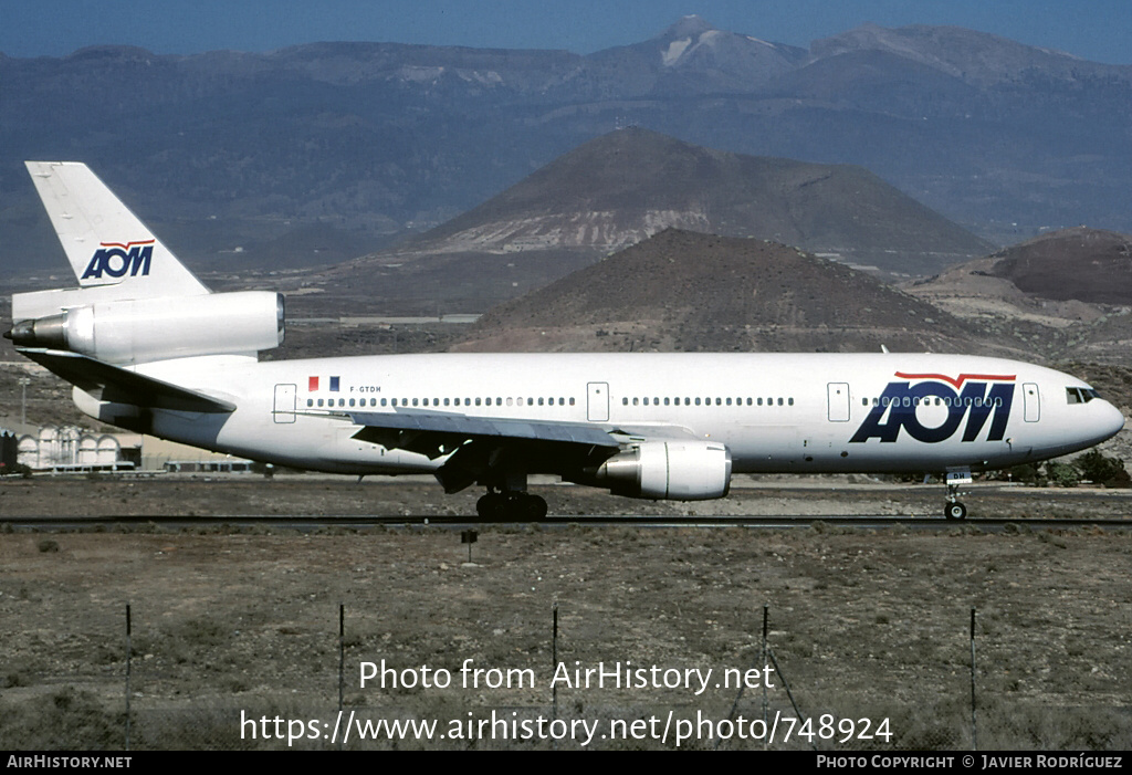 Aircraft Photo of F-GTDH | McDonnell Douglas DC-10-30 | AOM French Airlines | AirHistory.net #748924