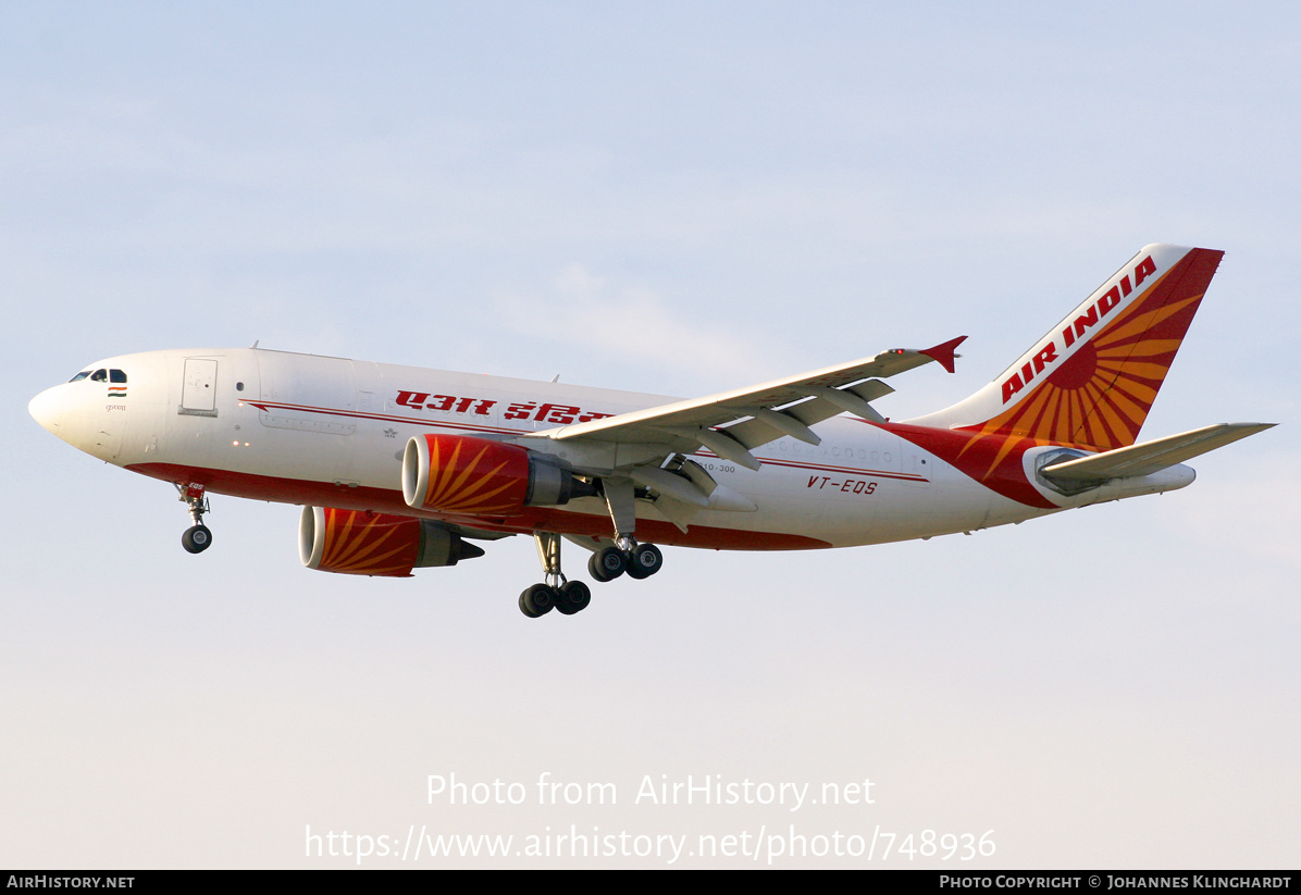 Aircraft Photo of VT-EQS | Airbus A310-304/F | Air India Cargo | AirHistory.net #748936