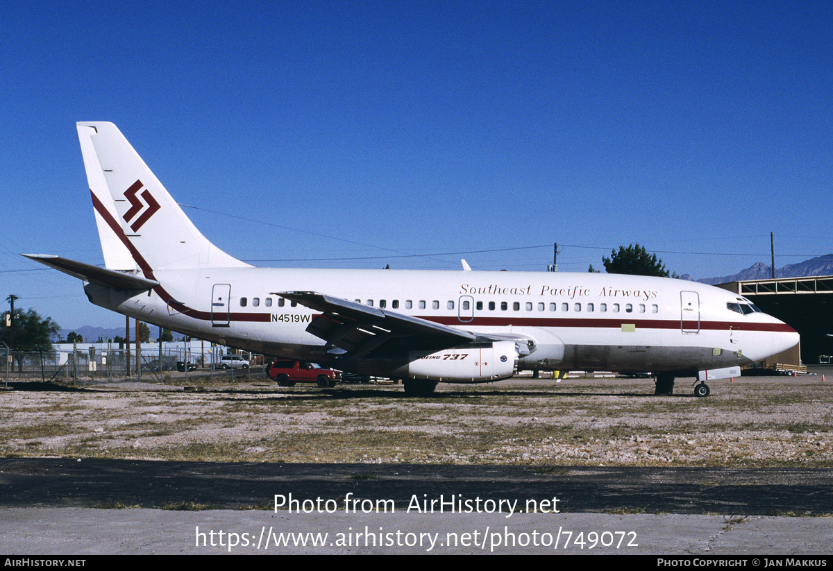 Aircraft Photo of N4519W | Boeing 737-247 | Southeast Pacific Airways | AirHistory.net #749072