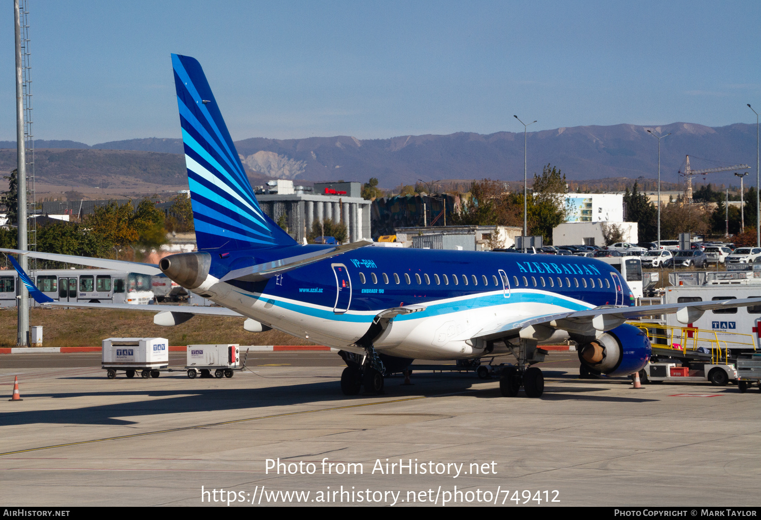 Aircraft Photo of VP-BHH | Embraer 190AR (ERJ-190-100IGW) | Azerbaijan Airlines - AZAL - AHY | AirHistory.net #749412