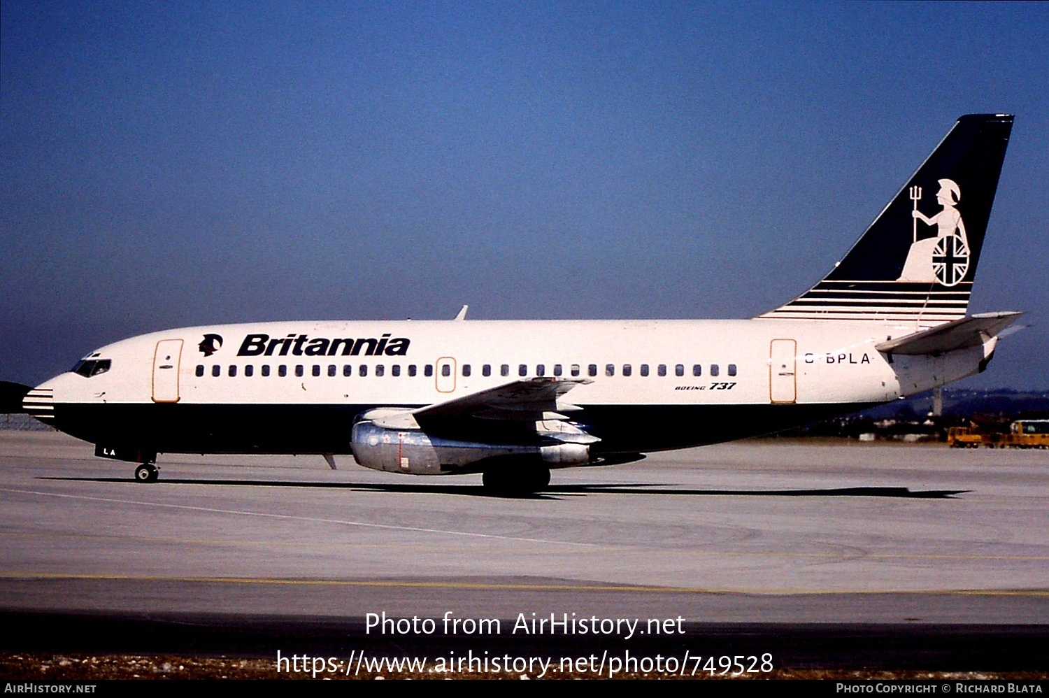 Aircraft Photo of G-BPLA | Boeing 737-2K2/Adv | Britannia Airways | AirHistory.net #749528