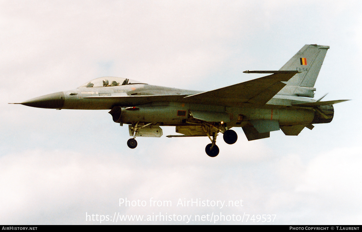 Aircraft Photo of FA-54 | General Dynamics F-16A Fighting Falcon | Belgium - Air Force | AirHistory.net #749537