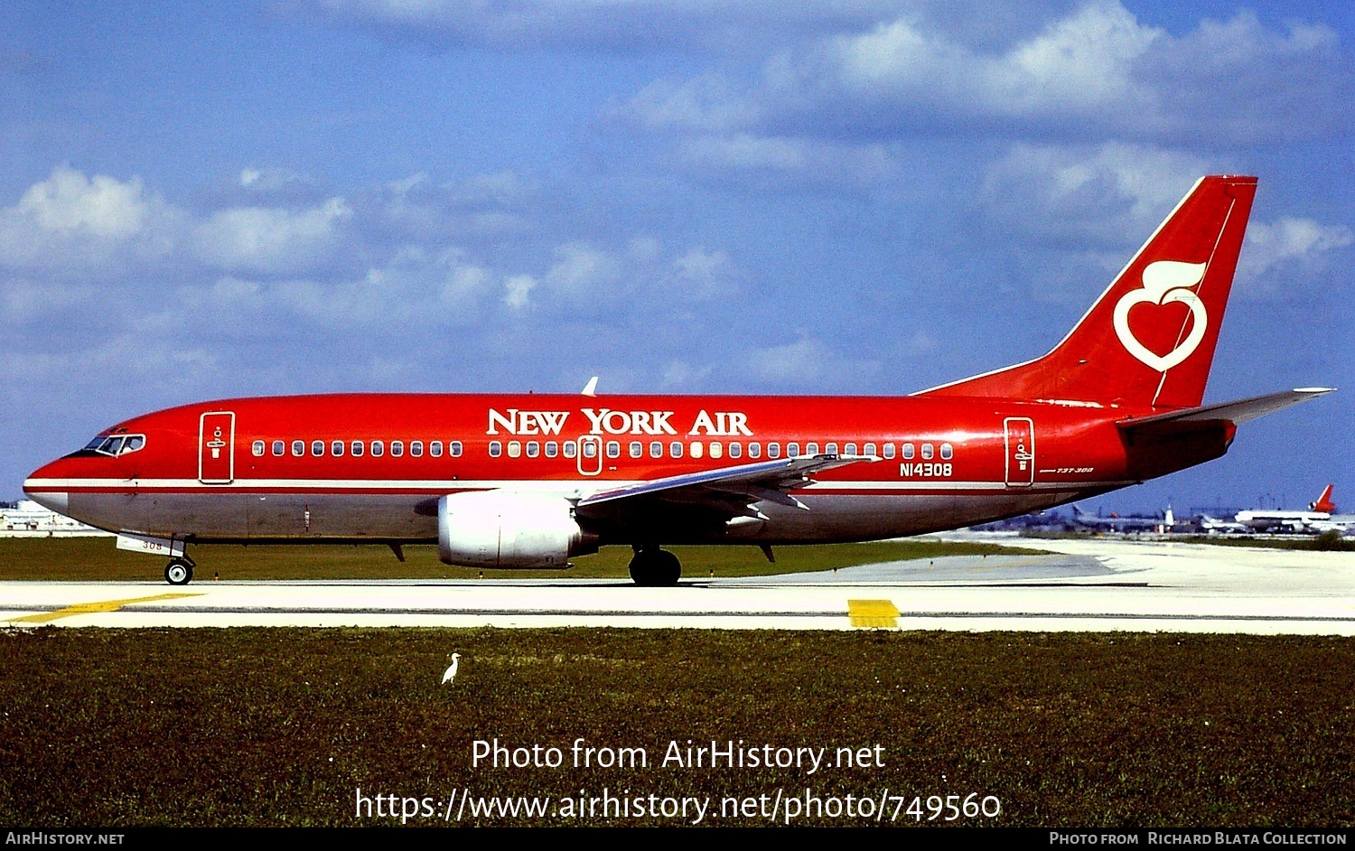 Aircraft Photo of N14308 | Boeing 737-3T0 | New York Air | AirHistory.net #749560