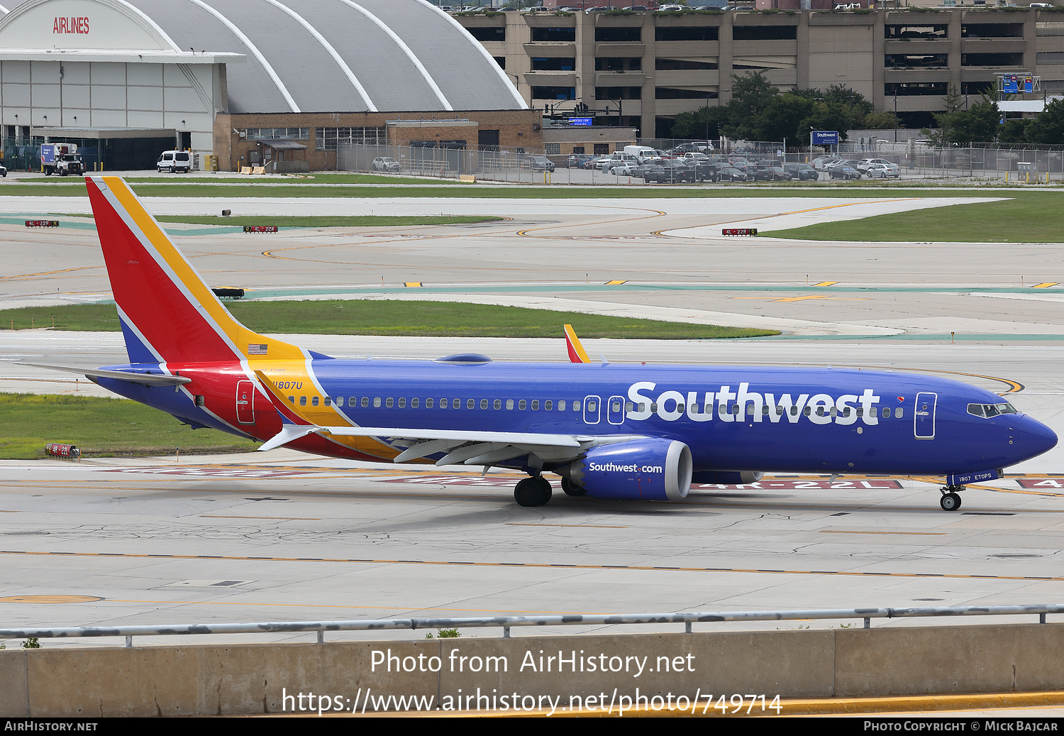 Aircraft Photo of N1807U | Boeing 737-8 Max 8 | Southwest Airlines | AirHistory.net #749714