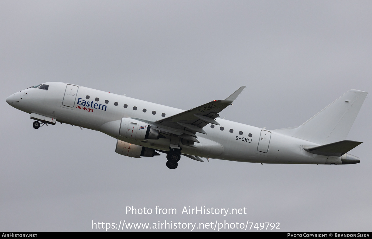 Aircraft Photo of G-CMLI | Embraer 170STD (ERJ-170-100STD) | Eastern Airways | AirHistory.net #749792