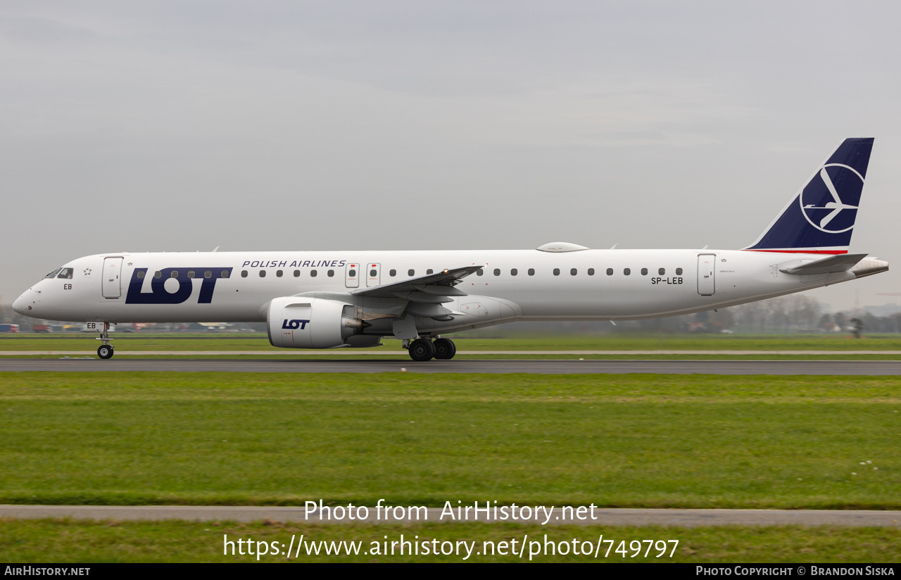 Aircraft Photo of SP-LEB | Embraer 195-E2 (ERJ-190-400) | LOT Polish Airlines - Polskie Linie Lotnicze | AirHistory.net #749797